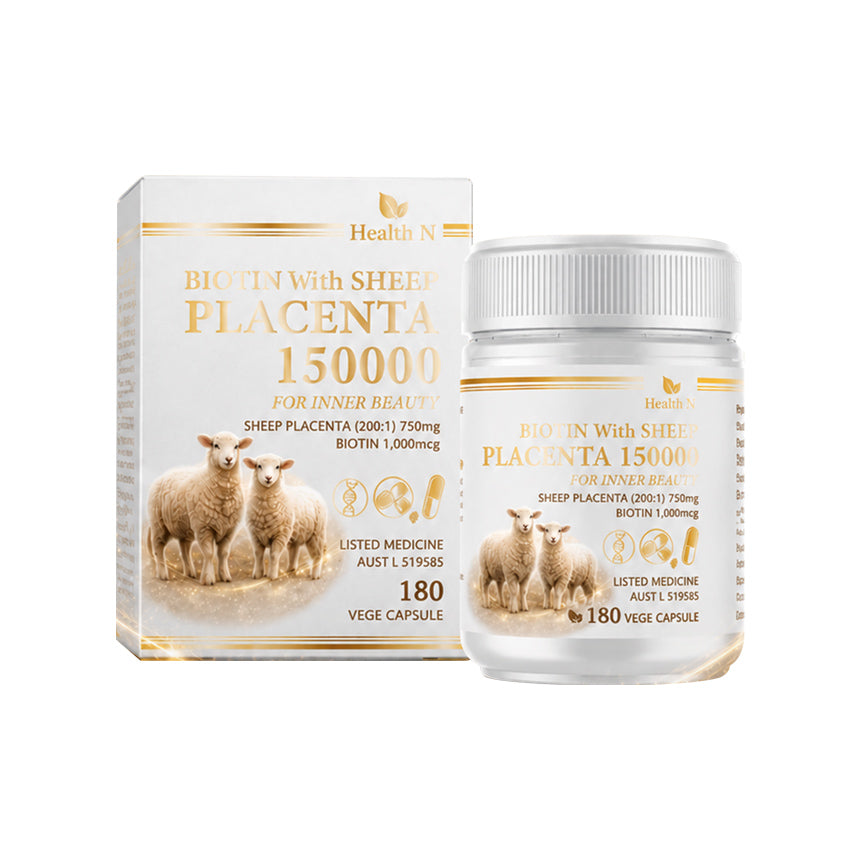 호주 헬스엔 HEALTH N 양태반 비오틴 150000 Biotin with SHEEP PLACENTA 150000 이너 뷰티 180캡슐