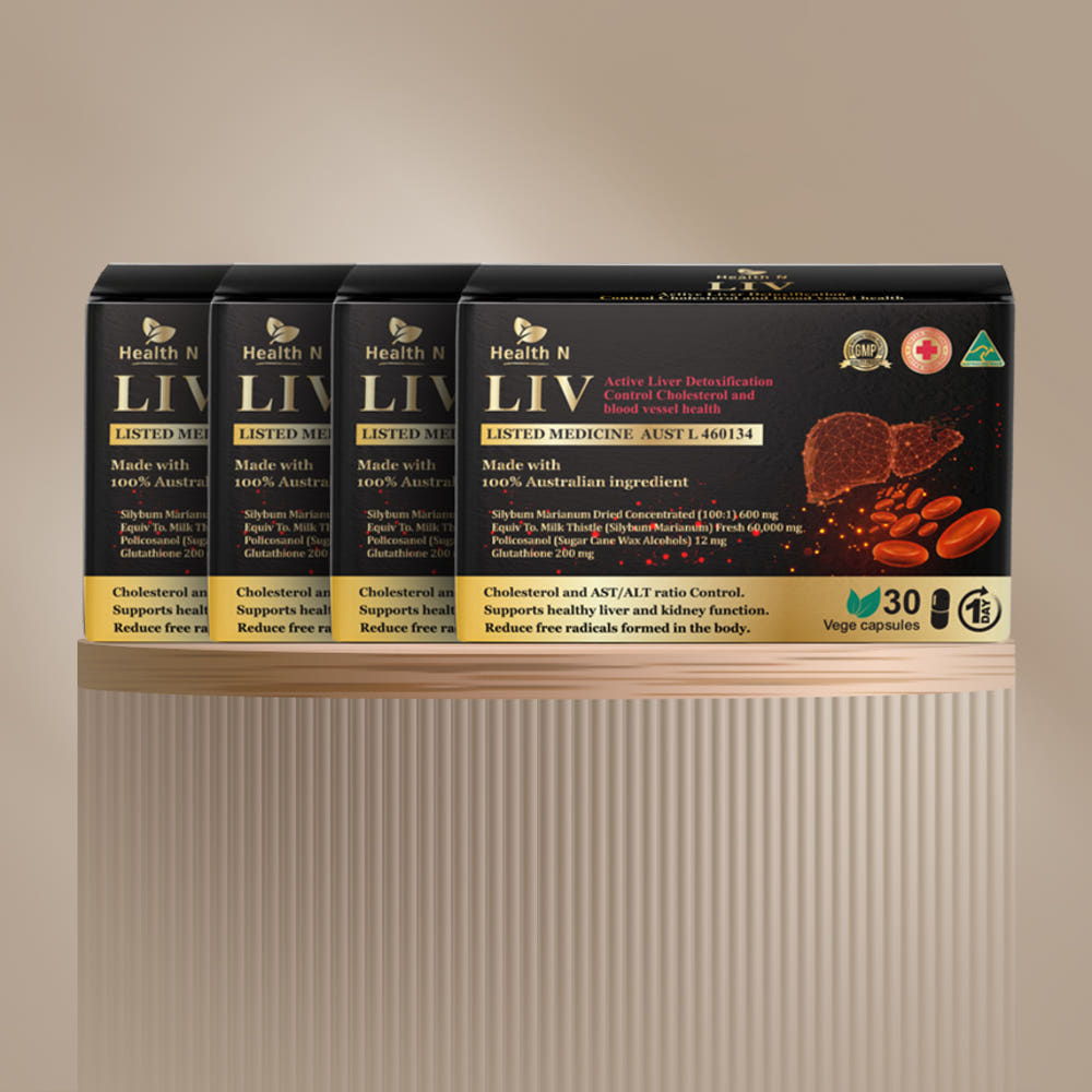 호주 헬스엔 HEALTHN LIV 엘아이브이 폴리코사놀 + 실리마린 + 글루타치온 + 밀크씨슬 120캡슐
