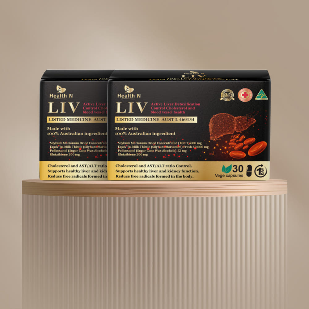 호주 헬스엔 HEALTHN LIV 엘아이브이 폴리코사놀 + 실리마린 + 글루타치온 + 밀크씨슬 60캡슐