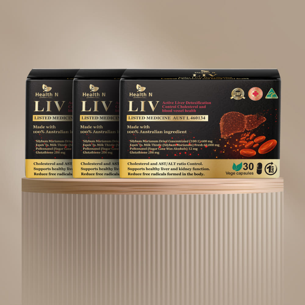 호주 헬스엔 HEALTHN LIV 엘아이브이 폴리코사놀 + 실리마린 + 글루타치온 + 밀크씨슬 90캡슐