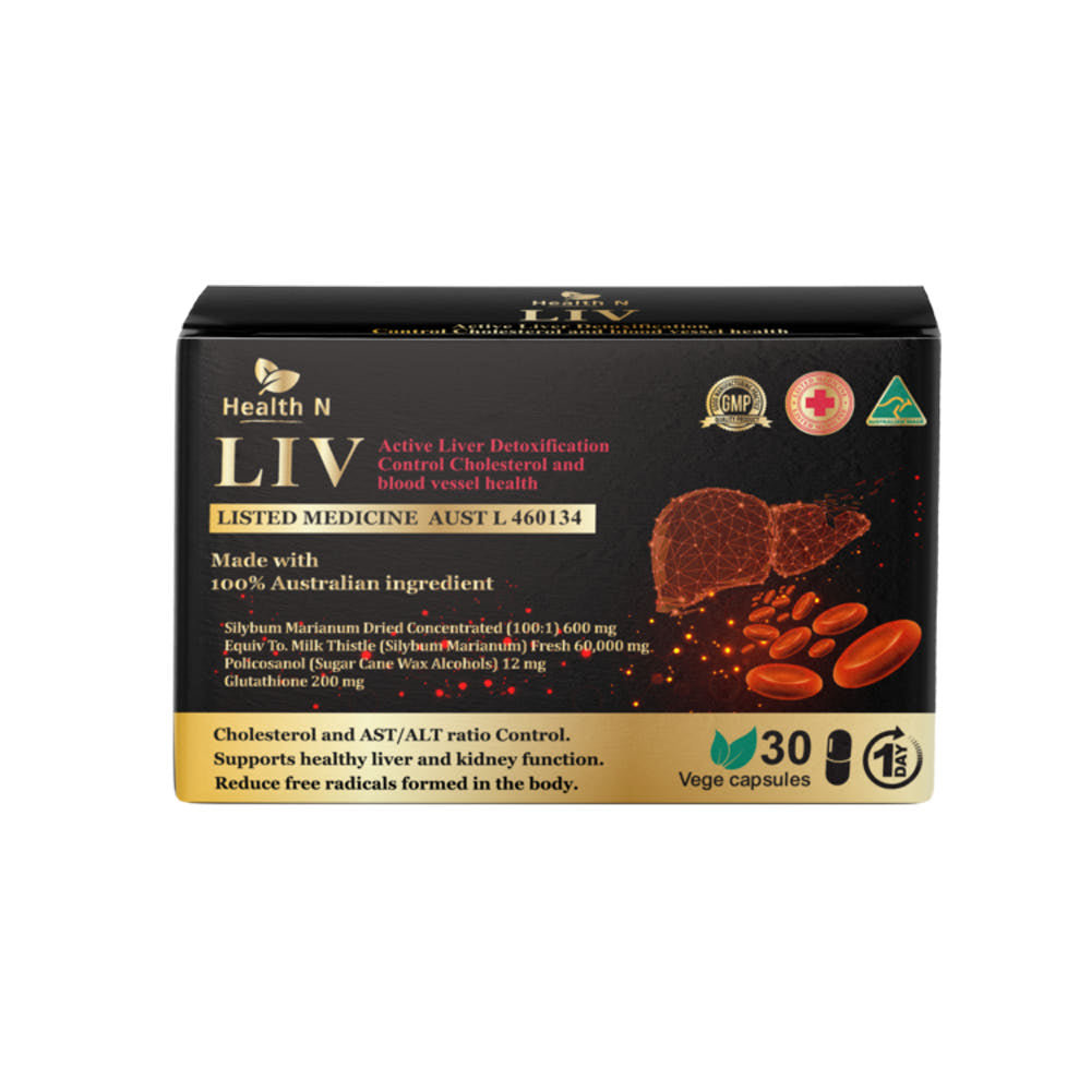 호주 헬스엔 HEALTHN LIV 엘아이브이 폴리코사놀 + 실리마린 + 글루타치온 + 밀크씨슬 90캡슐