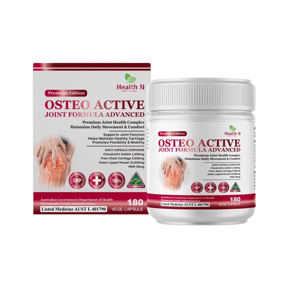 호주 헬스엔 HEALTH N OSTEO ACTIVE 오스테오맥스 액티브 콘드로이친 상어연골 초록홍합 180캡슐 (6개월분)