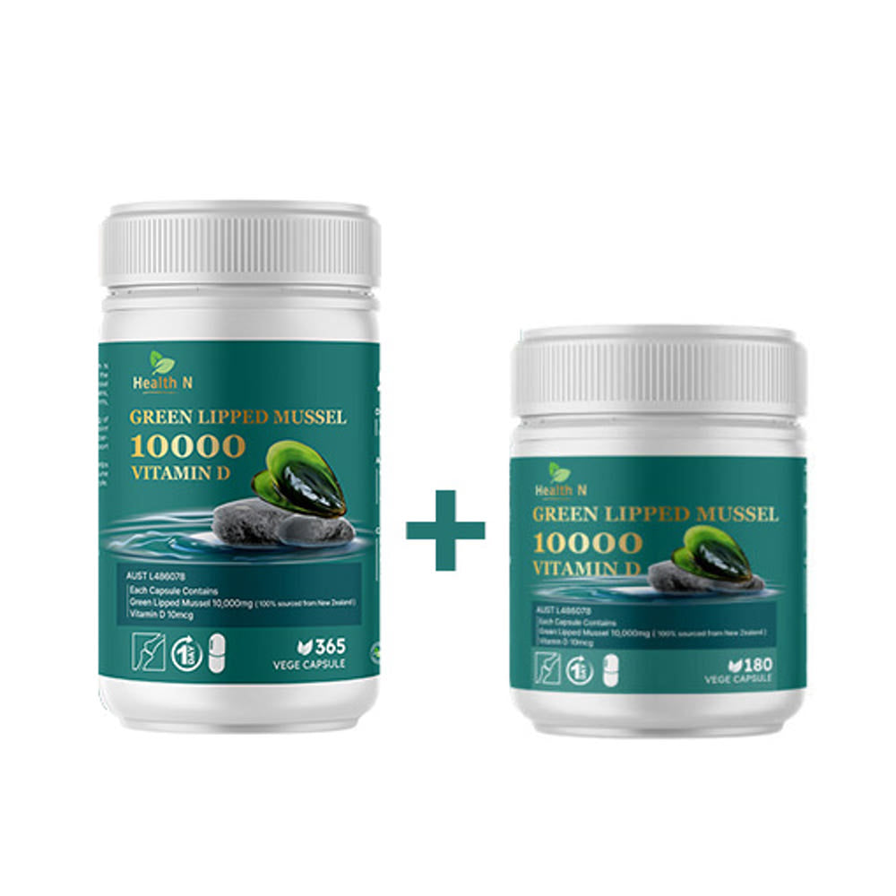 호주 헬스엔 HEALTH N 초록입 홍합 10000 비타민 D (초록입 홍합+비타민 D) 365캡슐+180캡슐