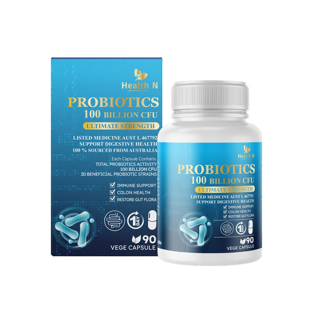 호주 헬스엔 HEALTH N 프로바이오틱스 1000억균 (락토바실러스 14종 & 비피도박테리움 6종 함유) Probiotics 100 Billion CFU 90캡슐