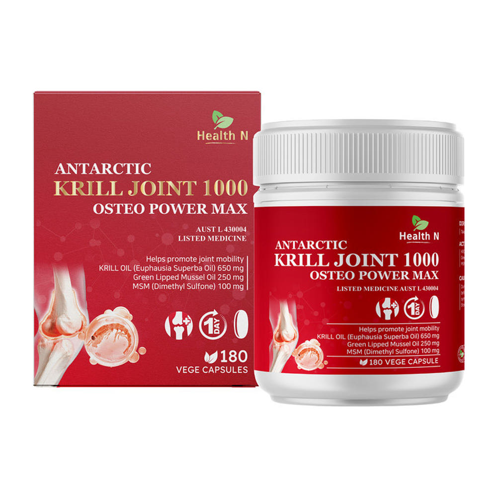 호주 헬스엔 HEALTH N 크릴 조인트 1000 (남극 크릴새우 오일 +초록홍합 오일+MSM) 180캡슐