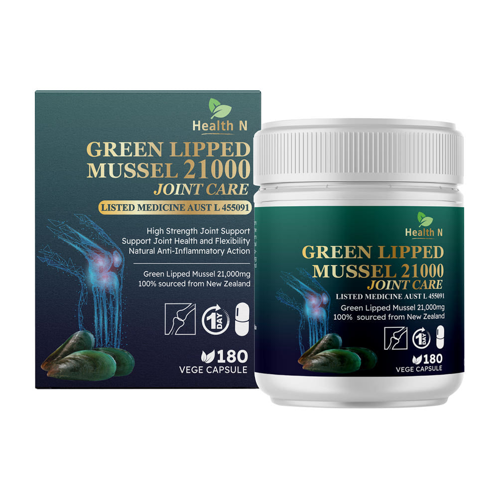호주 헬스엔 HEALTH N 초록입홍합 21000 조인트 케어 Green Lipped Mussel 21000 Joint Care 180캡슐