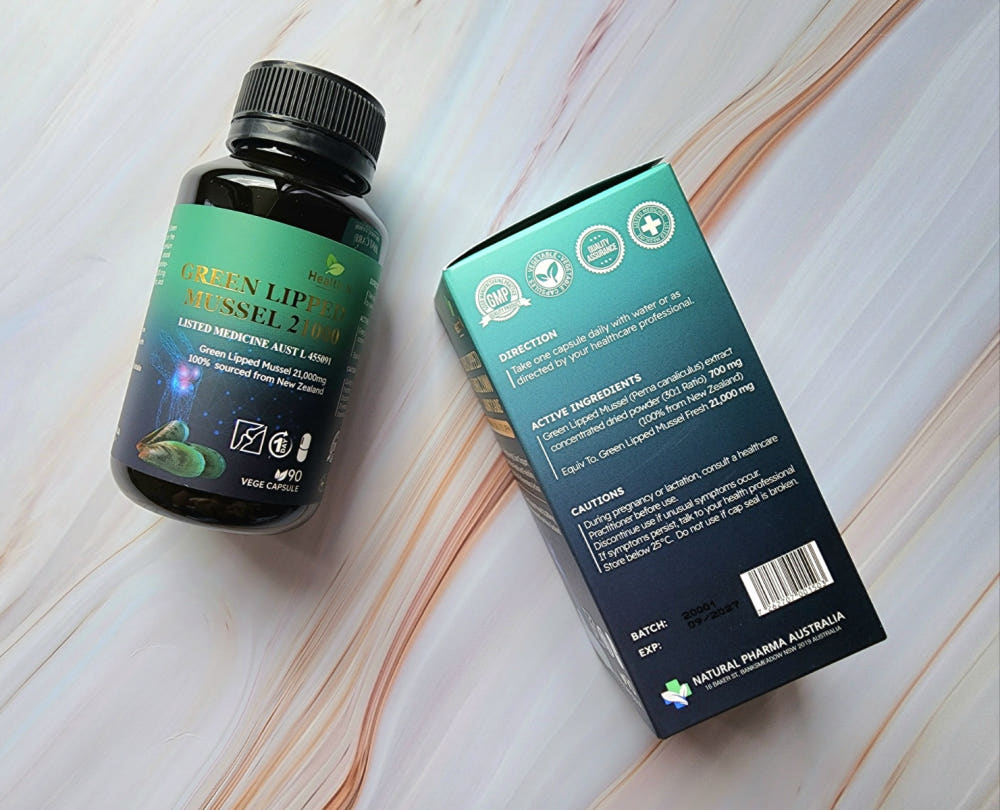 호주 헬스엔 HEALTH N 초록입홍합 21000 조인트 케어 Green Lipped Mussel 21000 Joint Care 90캡슐