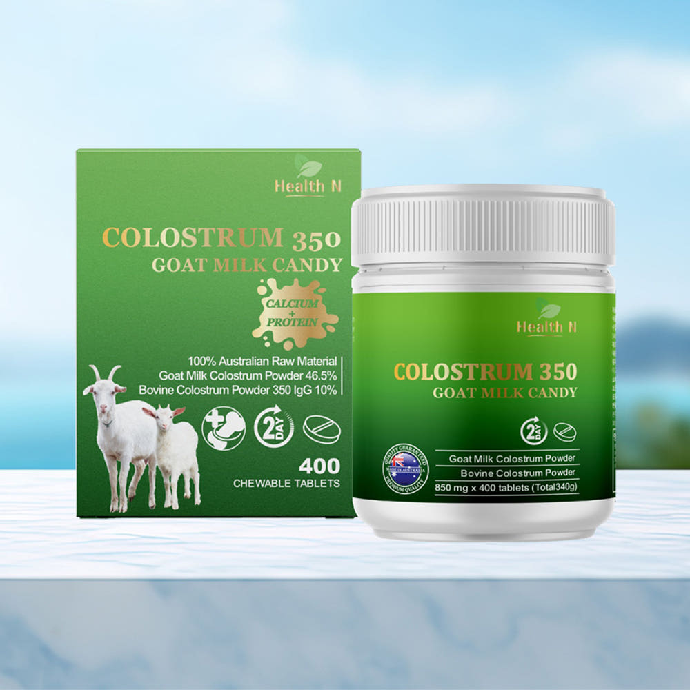호주 헬스엔 HEALTH N 산양 초유 350 산양유 + 칼슘 + 프로틴 Colostrum 350IgG Goat Milk (츄어블 캔디) 400정