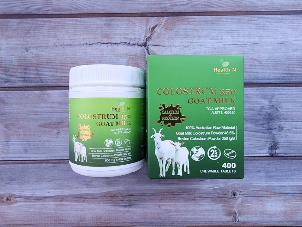 호주 헬스엔 HEALTH N 산양 초유 350 산양유 + 칼슘 + 프로틴 Colostrum 350IgG Goat Milk (츄어블 캔디) 400정