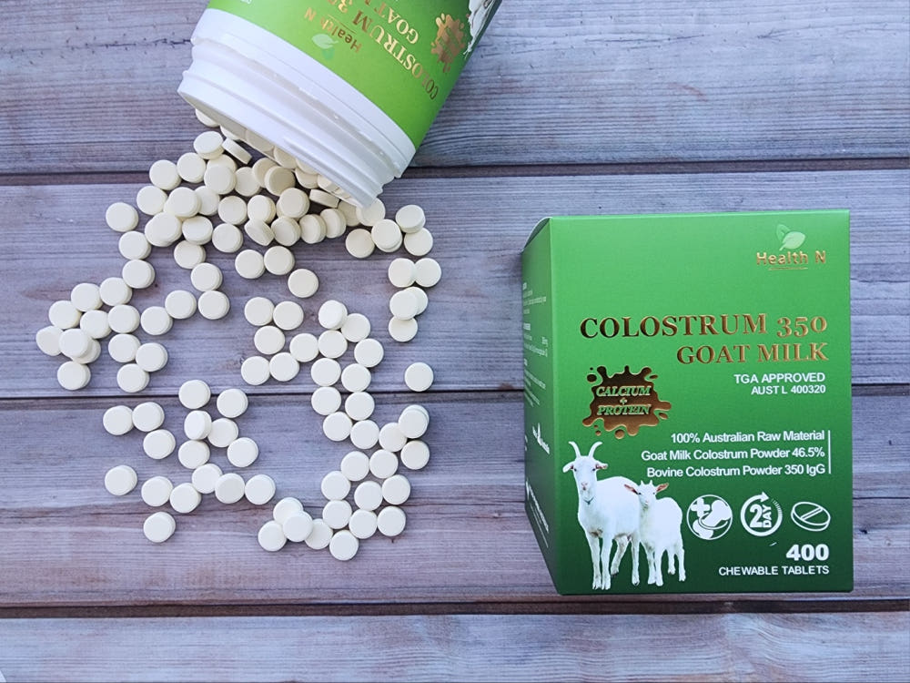 호주 헬스엔 HEALTH N 산양 초유 350 산양유 + 칼슘 + 프로틴 Colostrum 350IgG Goat Milk (츄어블 캔디) 400정