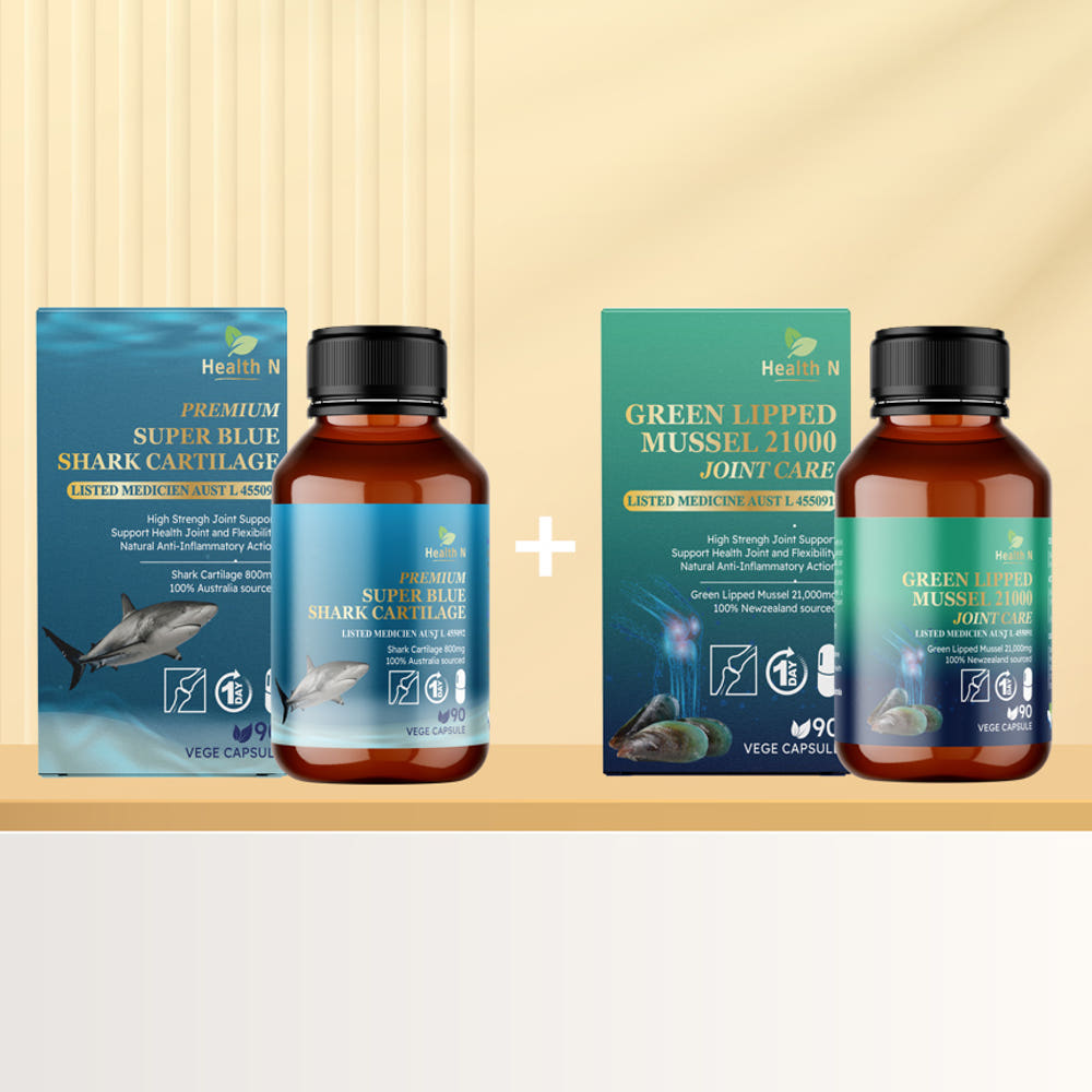 호주 헬스엔 HEALTH N 프리미엄 슈퍼 청상어 연골 콘드로이친 90캡슐 + 초록 홍합 21000 조인트 케어 90캡슐