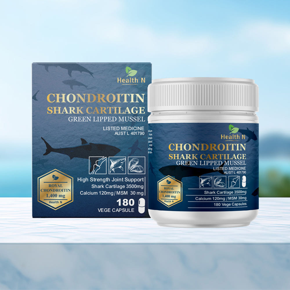 호주 헬스엔 HEALTH N 콘드로이친 상어연골 초록홍합 Chondroitin Shark Cartilage Green Lipped Mussel 180캡슐