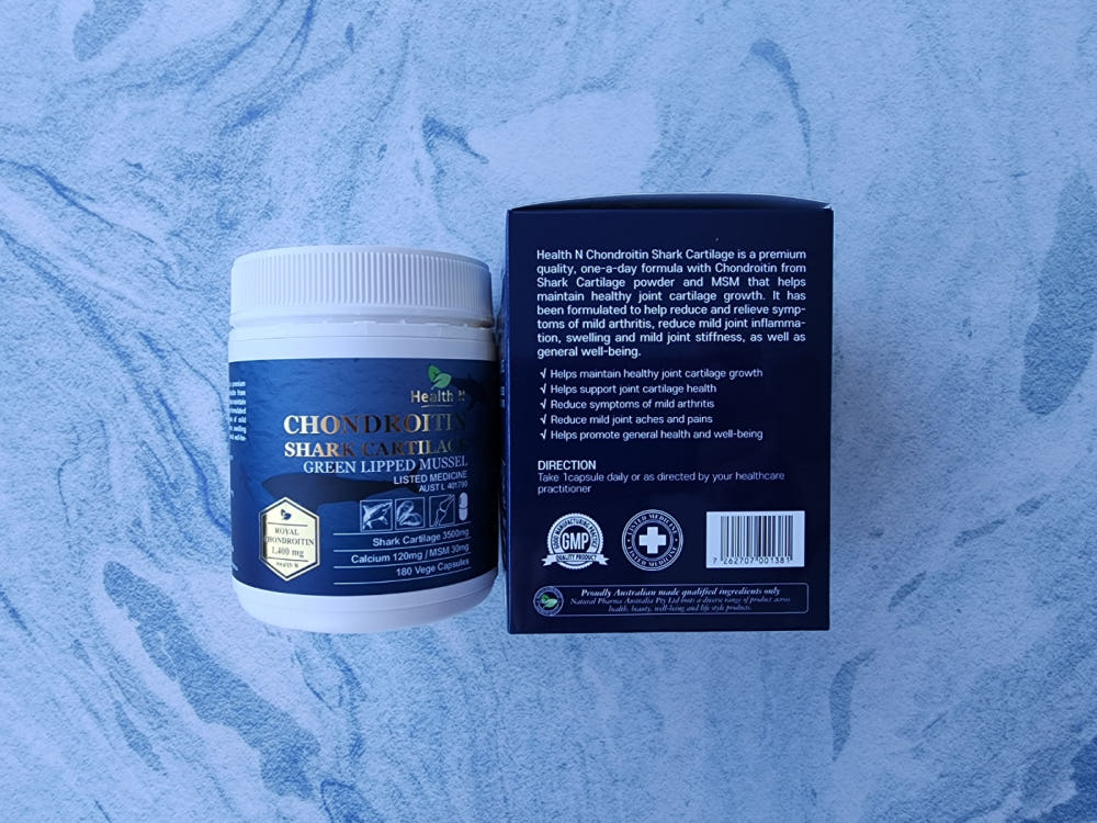 호주 헬스엔 HEALTH N 콘드로이친 상어연골 초록홍합 Chondroitin Shark Cartilage Green Lipped Mussel 180캡슐