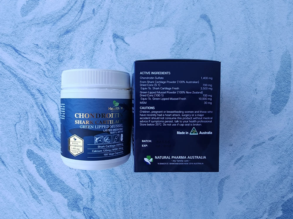 호주 헬스엔 HEALTH N 콘드로이친 상어연골 초록홍합 Chondroitin Shark Cartilage Green Lipped Mussel 180캡슐