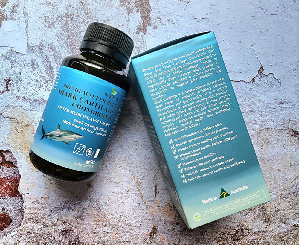 호주 헬스엔 HEALTH N 프리미엄 슈퍼 청상어 연골 콘드로이친 Premium Super Blue Shark Cartilage Chondroitin 90캡슐