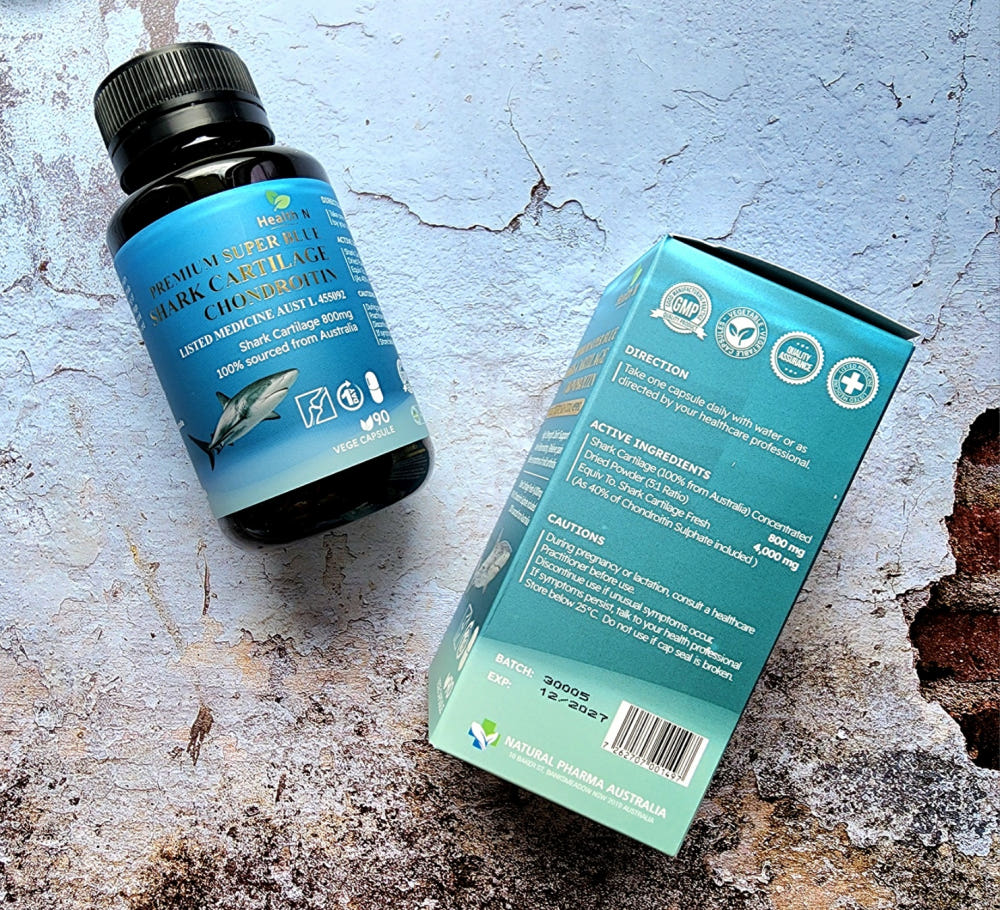 호주 헬스엔 HEALTH N 프리미엄 슈퍼 청상어 연골 콘드로이친 Premium Super Blue Shark Cartilage Chondroitin 90캡슐