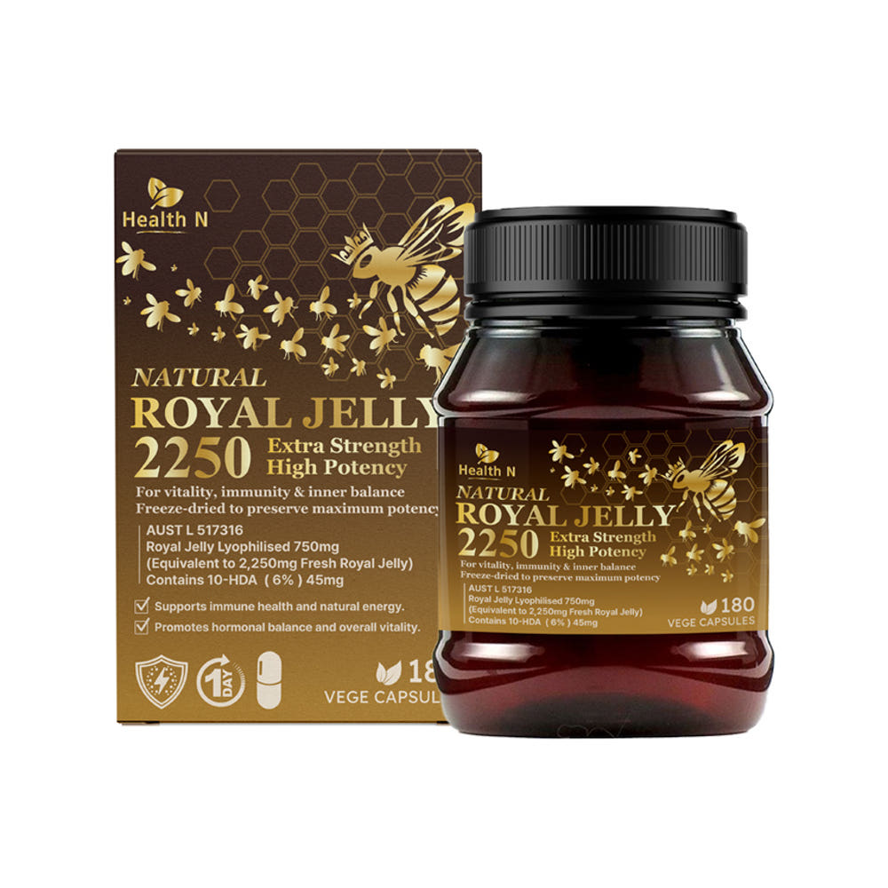 호주 헬스엔 HEALTH N 네츄럴 로얄젤리 하이포텐시 Royal Jelly High Petency 10-HDA 6% 180캡슐